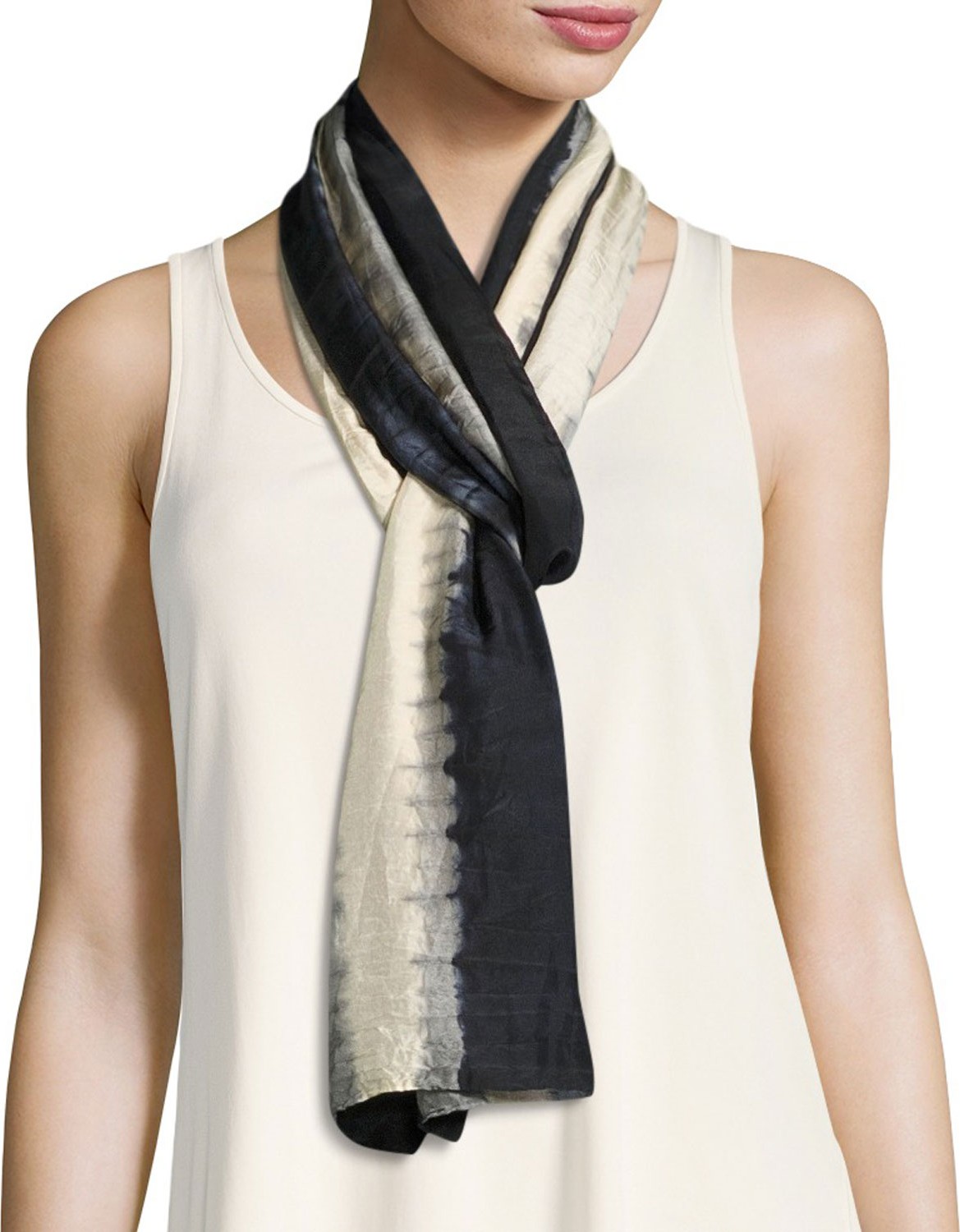 Eileen Fisher SILK SHIBORI TRACKS SCARF