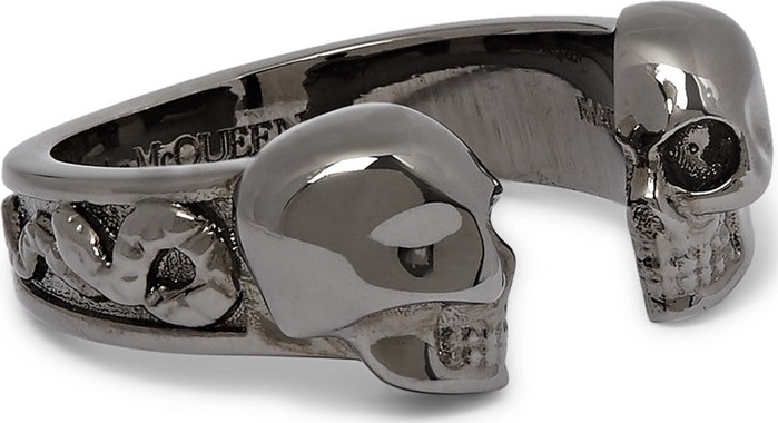 Alexander McQueen Skull Gunmetal-Tone Ring