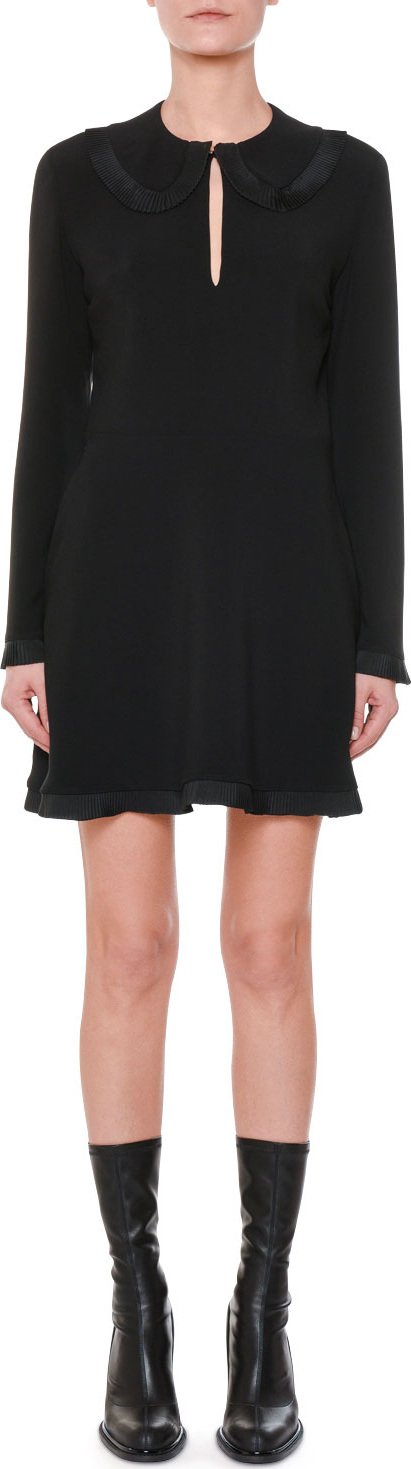 Stella McCartney Long-Sleeve Pleated-Ruffle Mini Dress
