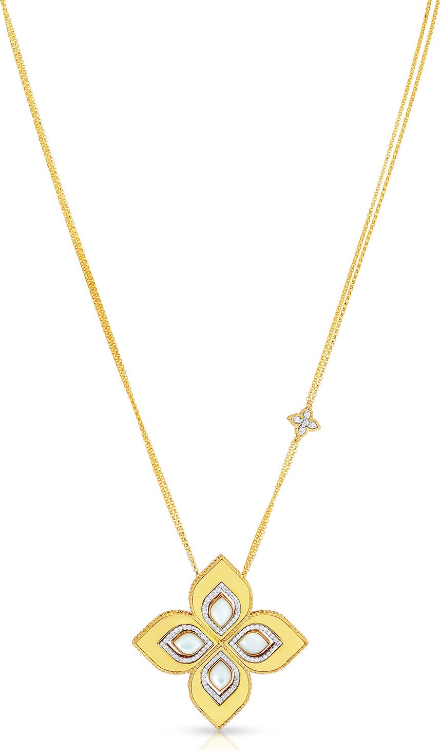 Roberto Coin Venetian Princess 18k Gold Mother-of-Pearl Cutout Necklace