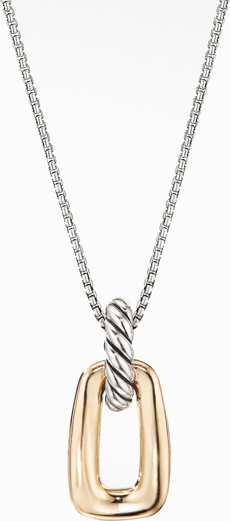 David Yurman Wellesley Link Pendant Necklace with 18K Gold