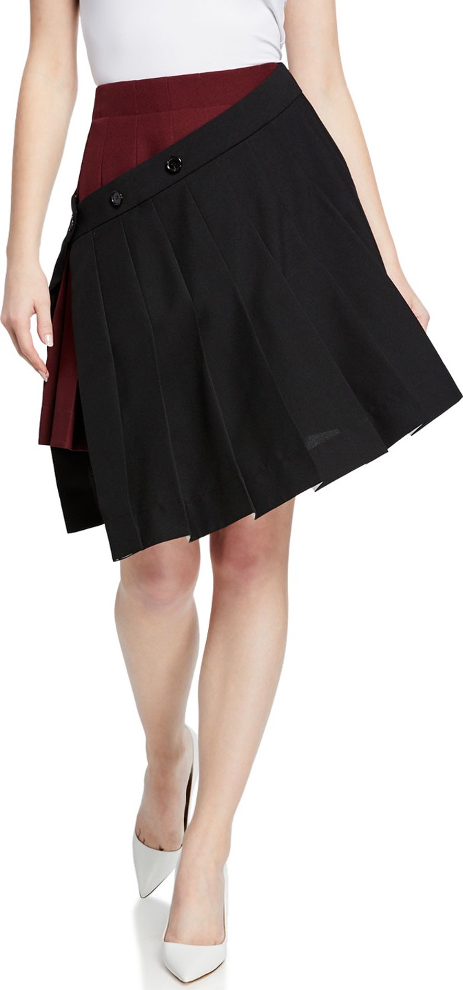 Calvin Klein 205W39NYC Pleated Asymmetric Wrapped Tennis Skirt