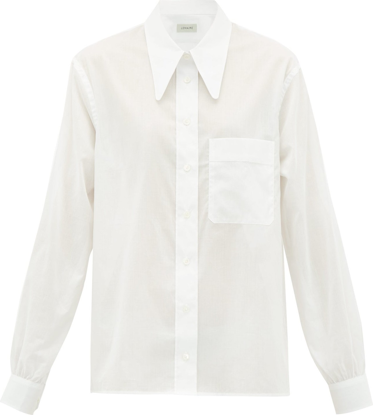 Lemaire Batist point-collar cotton-voile shirt
