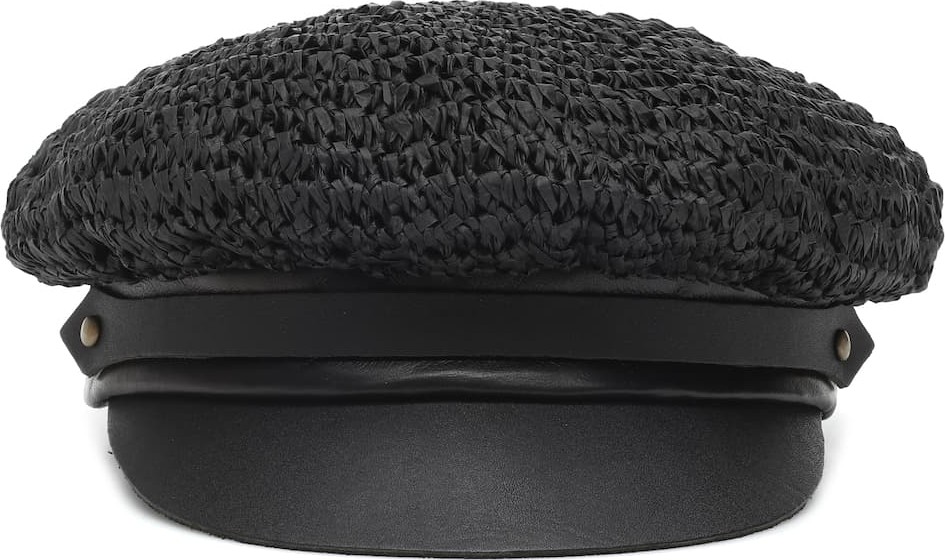 Lola Hats Chauffeur raffia and leather hat