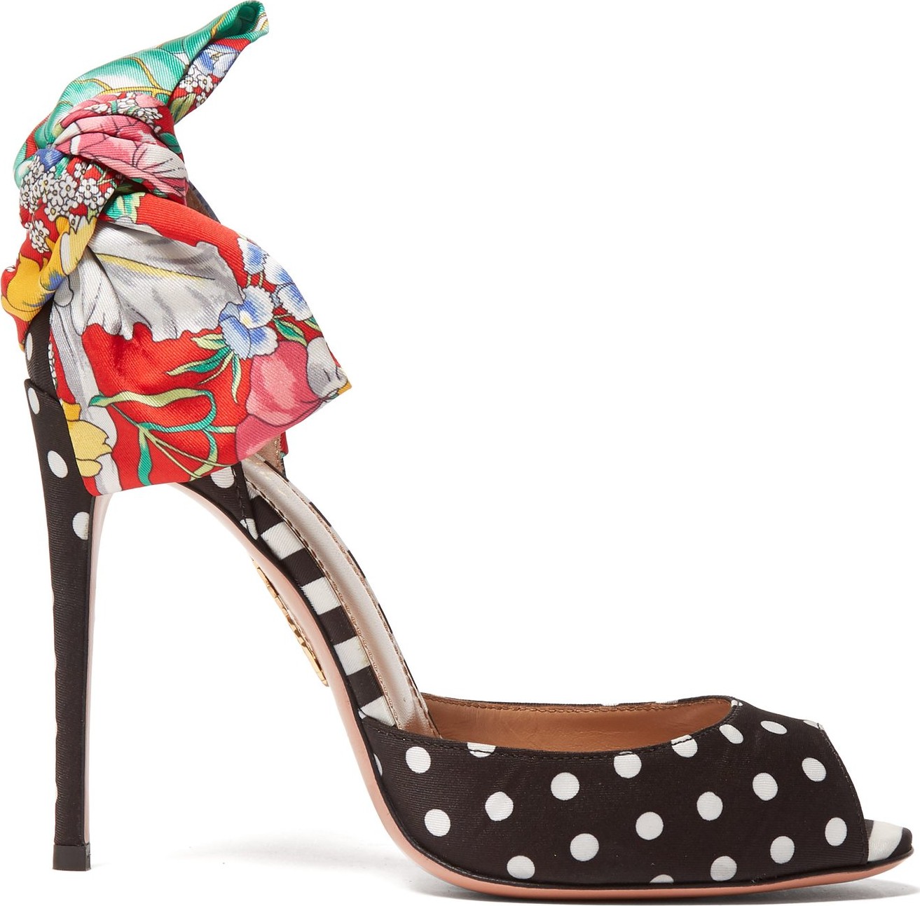 Aquazzura X Racil Versailles 105 printed peep-toe pumps