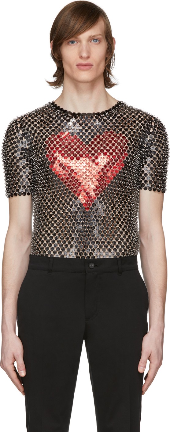 Paco Rabanne Black Metal Heart T-Shirt