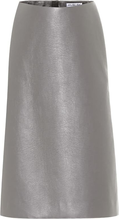Balenciaga Faux leather midi skirt