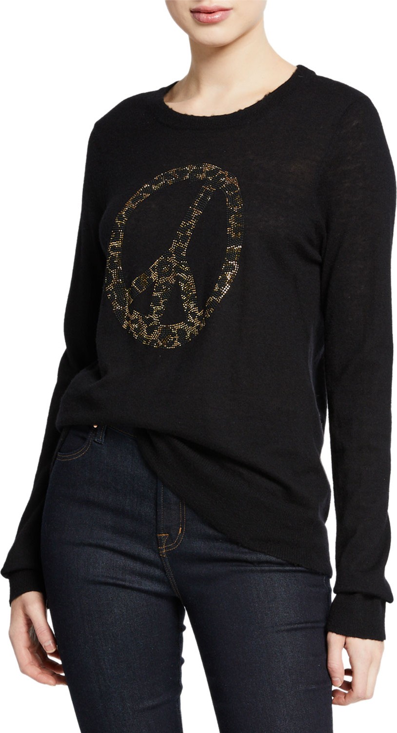 Zadig & Voltaire Scoop-Neck Embellished Cashmere Sweater