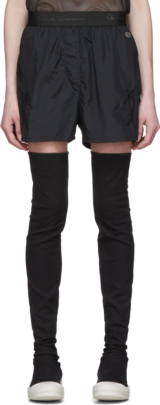 Rick Owens Black Champion Edition Nylon Dolphin Boxer Shorts Rick Owens Black Champion Edition Nylon Dolphin Boxer Shorts