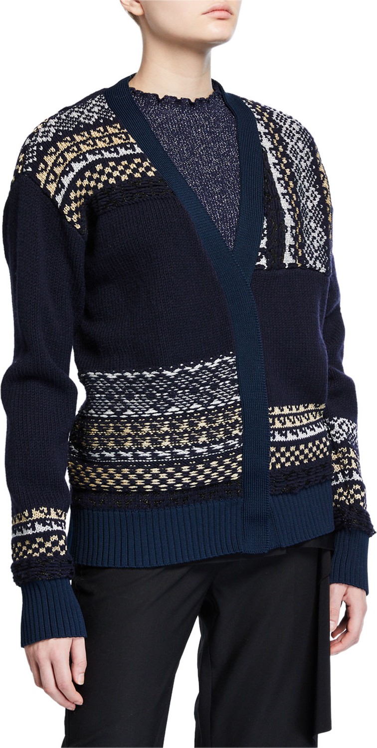 3.1 Phillip Lim Fair Isle Patchwork Cardigan