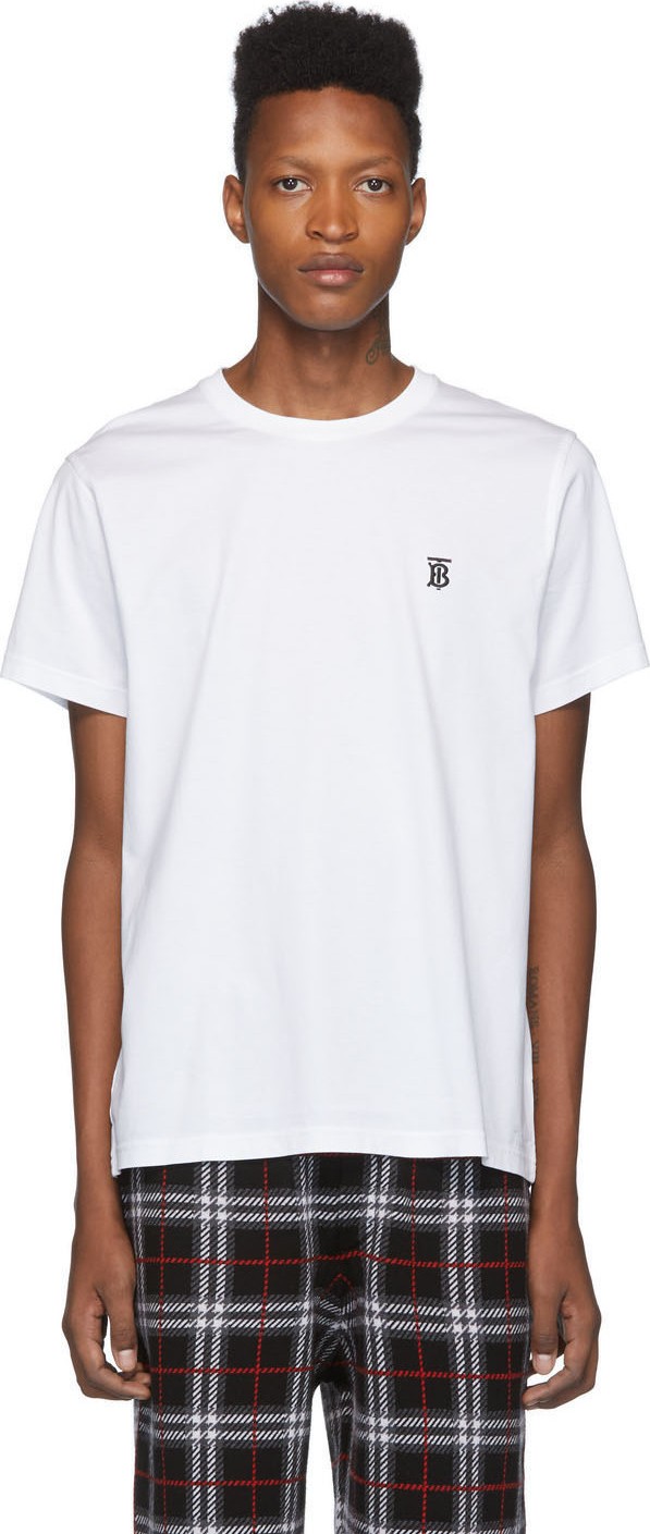 Burberry London England White Monogram Parker T-Shirt