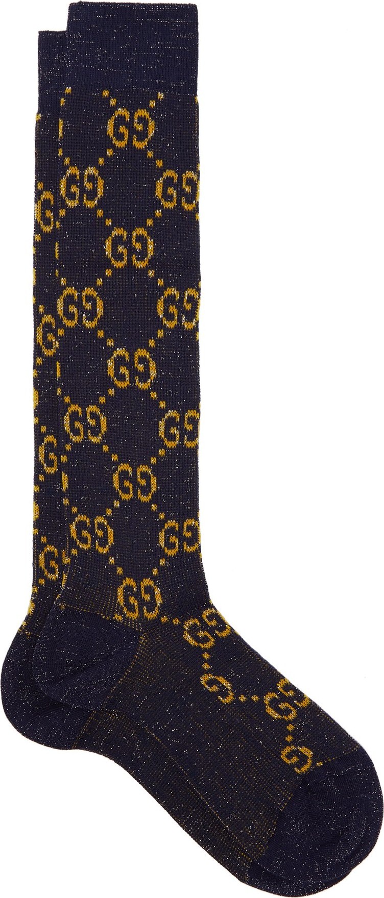 Gucci GG metallic knee-high cotton-blend socks
