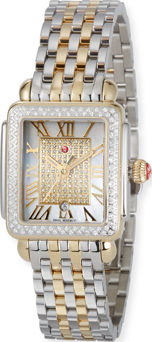 MICHELE Deco Madison 16 Mid Two-Tone Diamond Watch
