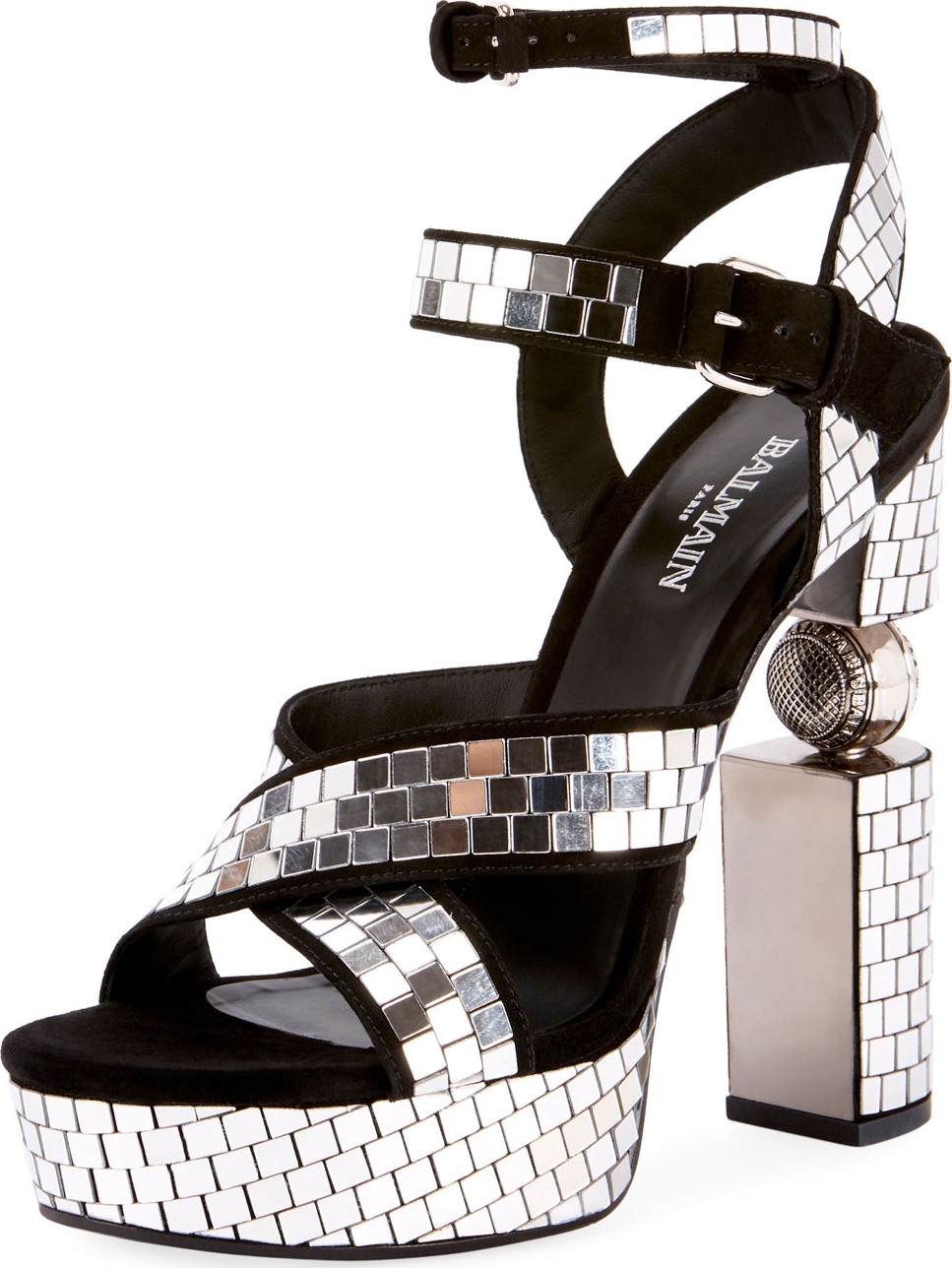 Balmain Jeni Disco-Ball Platform Sandals