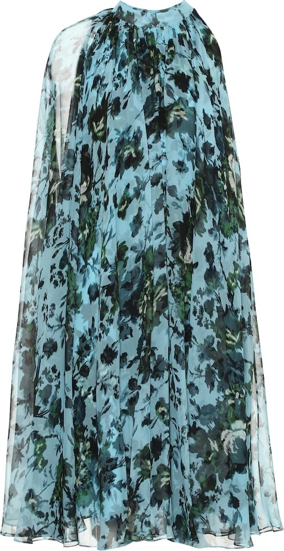 Erdem Brigitta floral silk voile dress