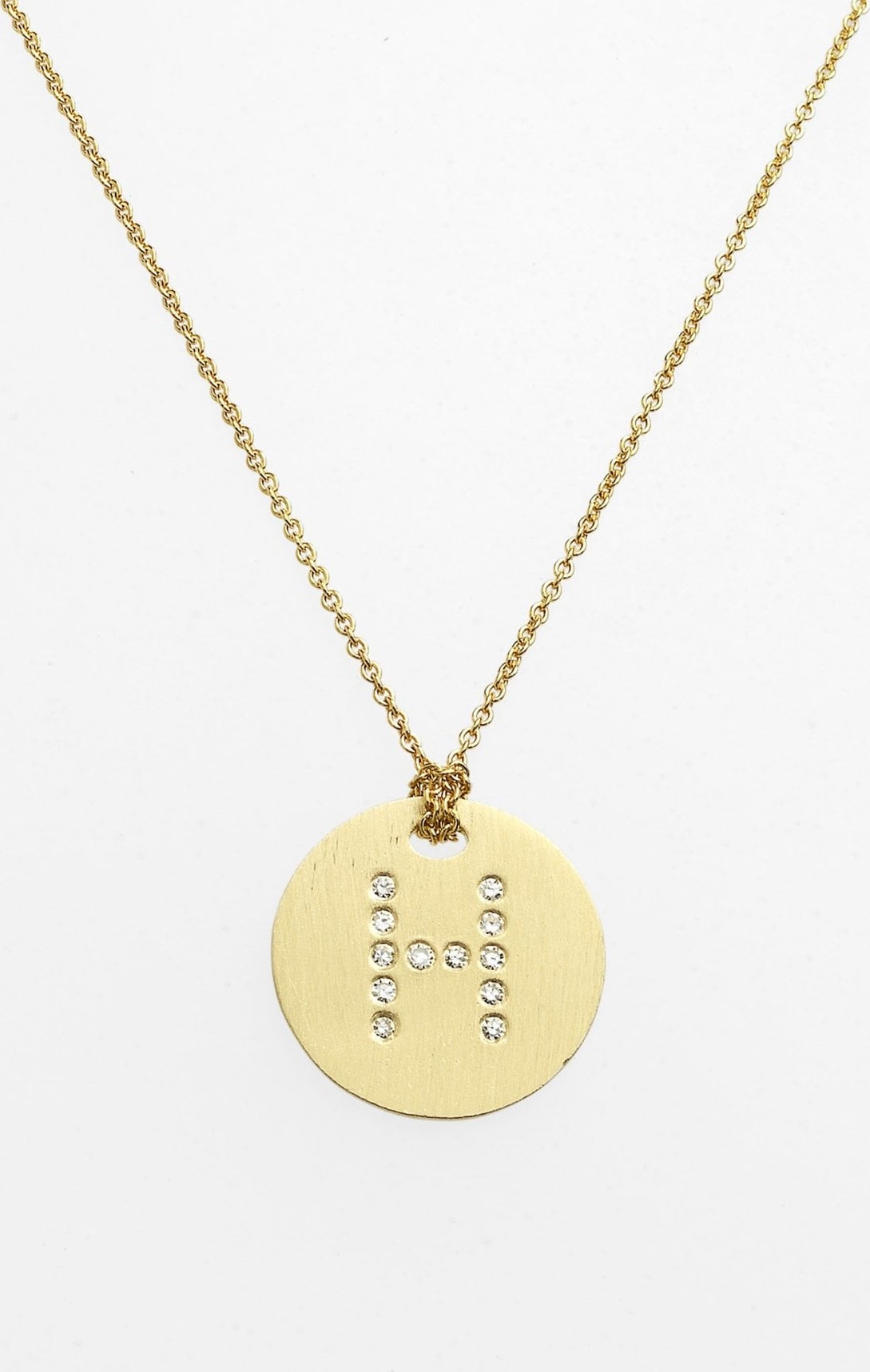 Roberto Coin 'Tiny Treasures' Diamond Initial Disc Pendant Necklace