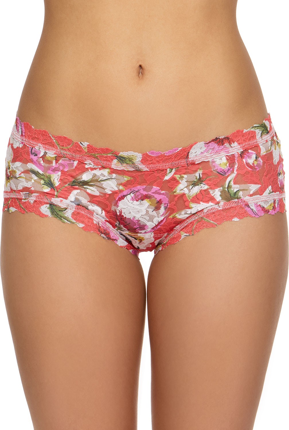 Hanky Panky Floral-Print Lace Girlkini Boy Shorts