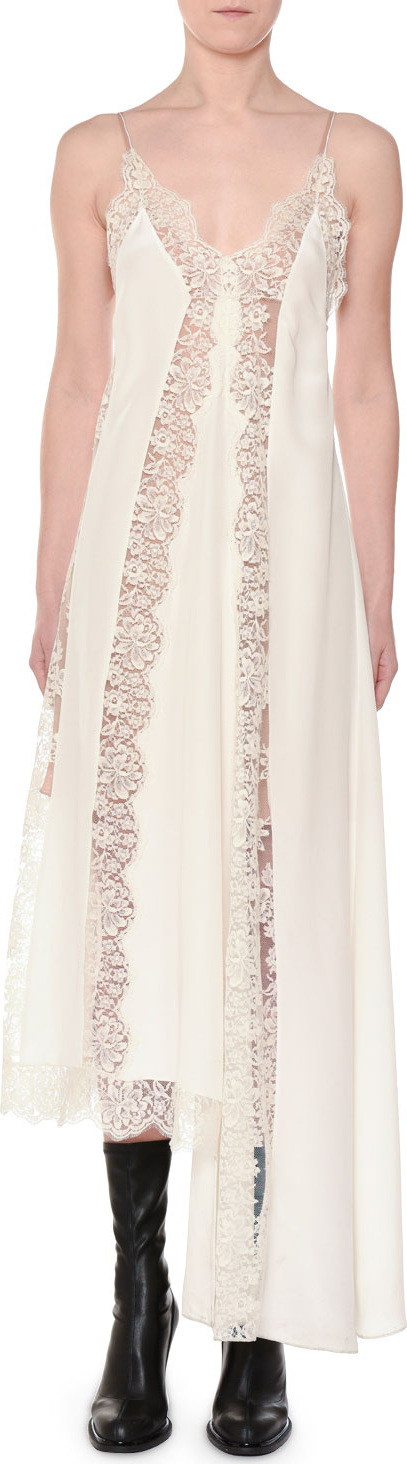 Stella McCartney Angie Marocaine V-Neck Sleeveless Silk Lace Cami Dress