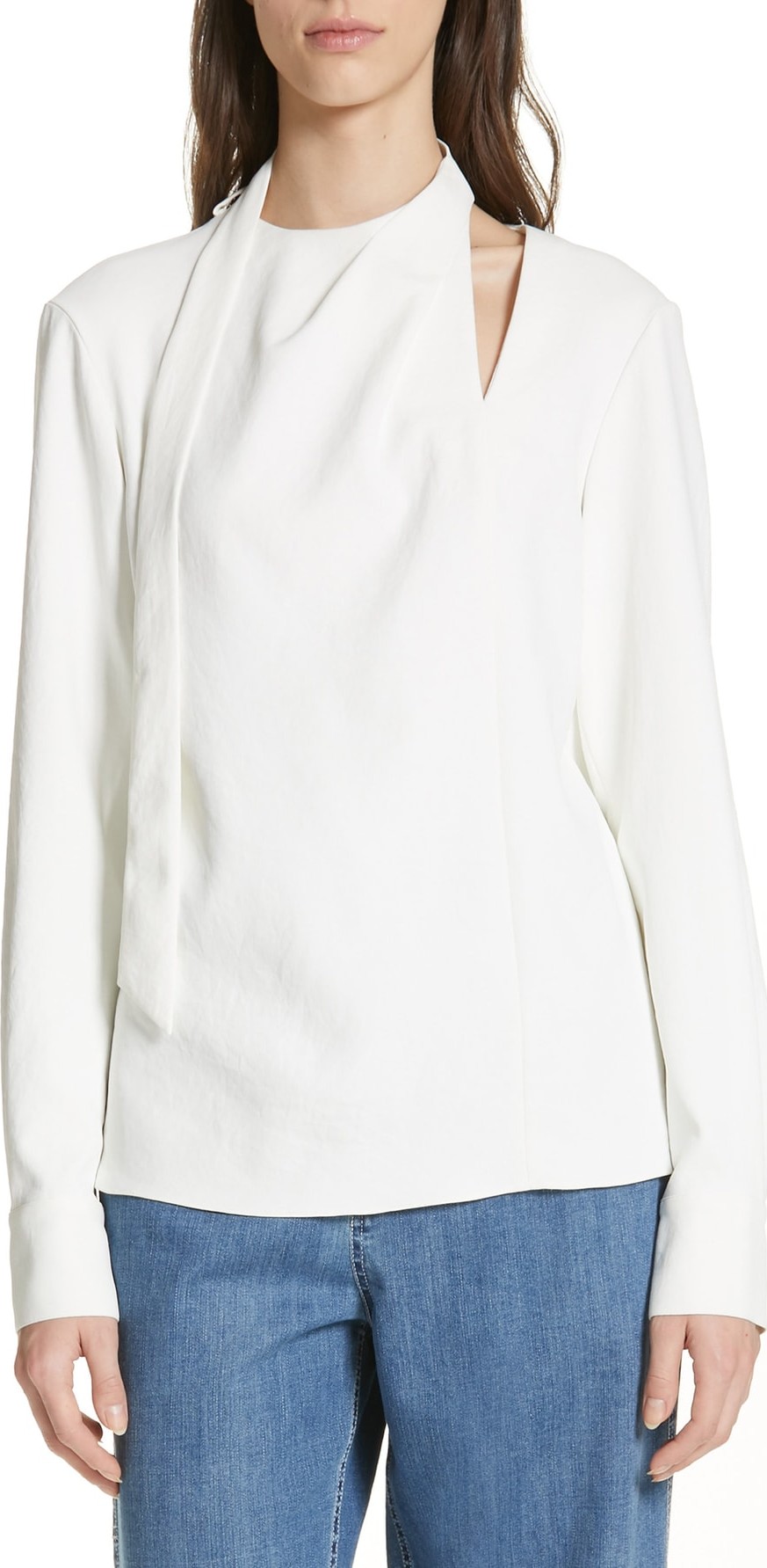 Tibi Chalky Drape Tie Pleat Top