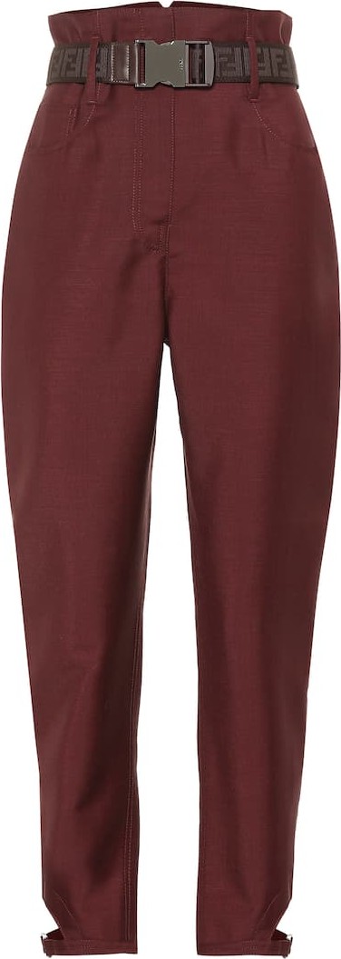 Fendi High-rise mohair and wool pants