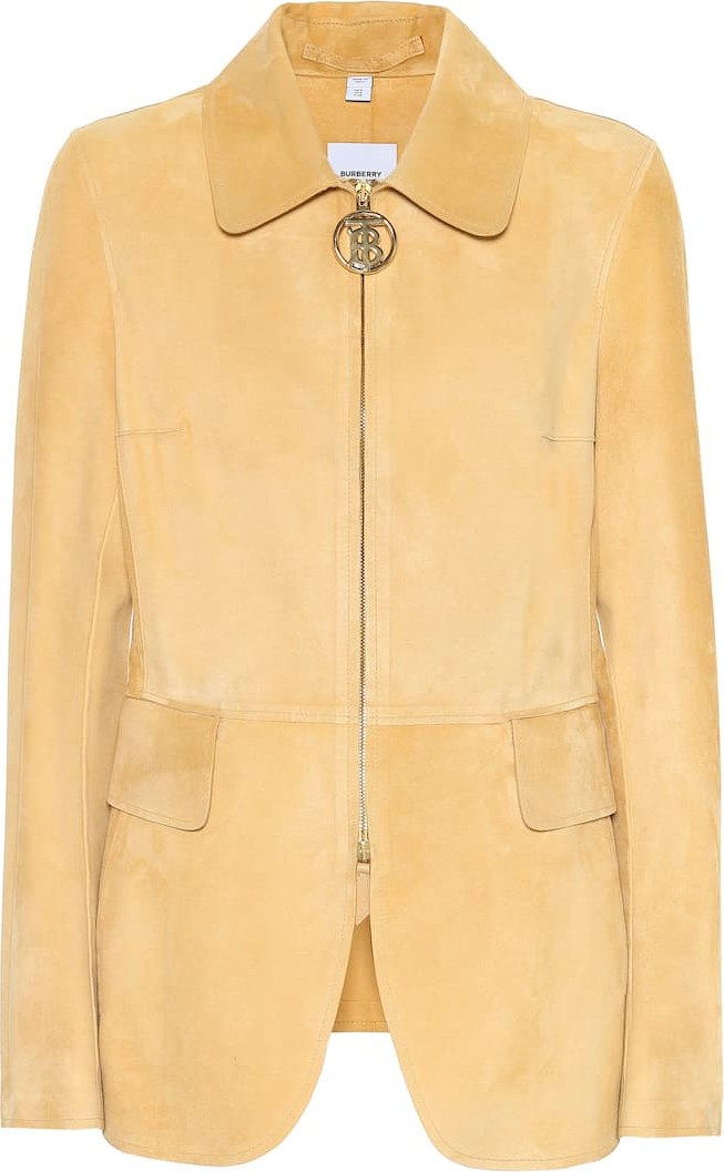 Burberry London England Monogram suede riding jacket