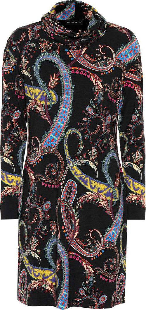 Etro Wool-blend printed minidress