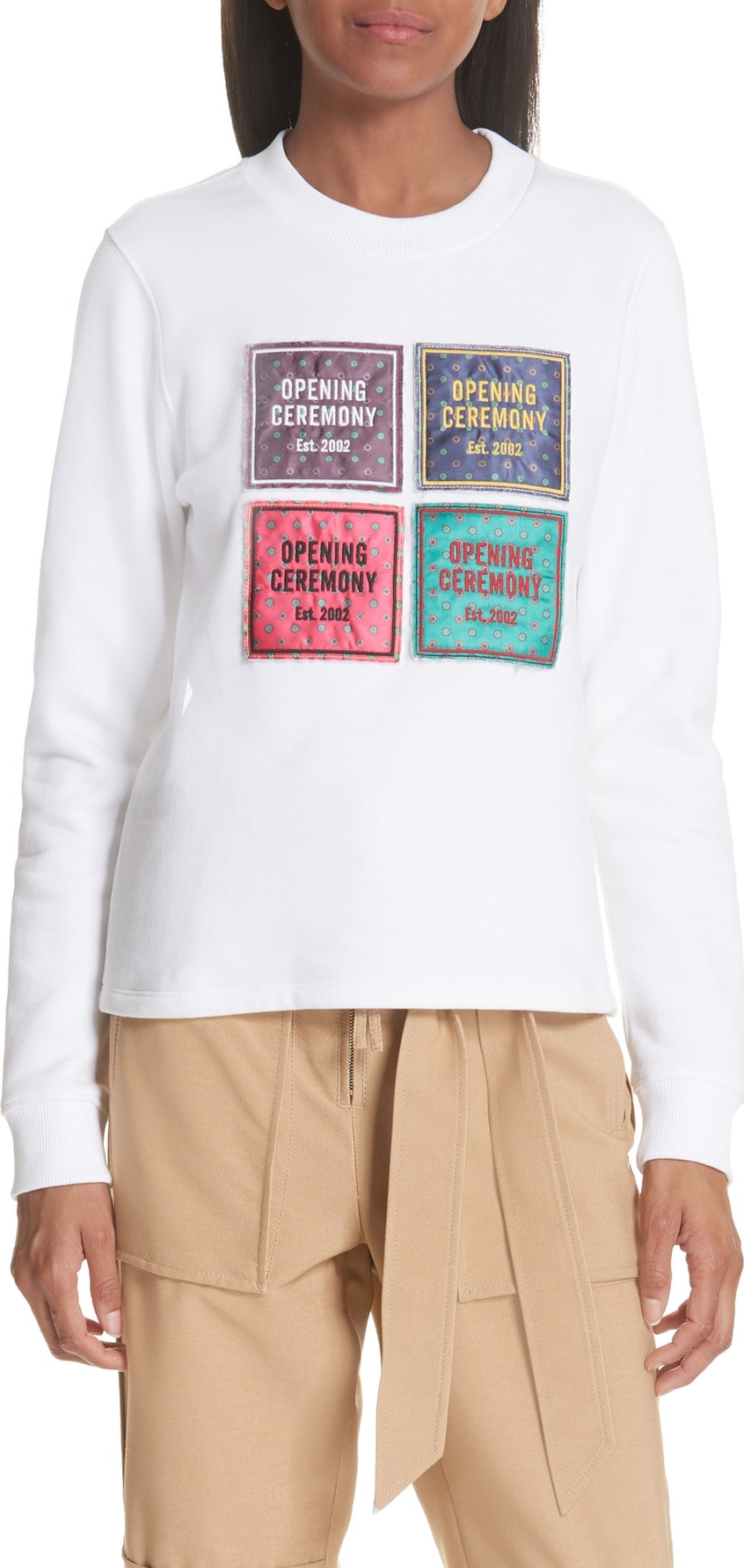 Opening Ceremony Medallion Patchwork Sweatshirt