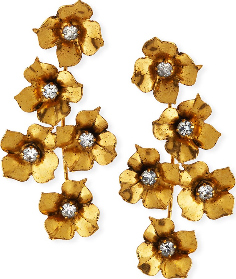 Jennifer Behr Myra Crystal Flower Earrings