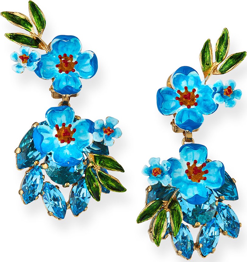 Dolce & Gabbana Floral Leaf Earrings