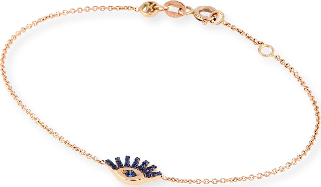 Kismet by Milka Protect Me 14K Rose Gold & Sapphire Evil Eye Bracelet