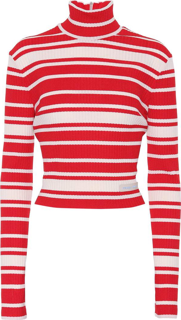 Prada Striped mock-neck sweater