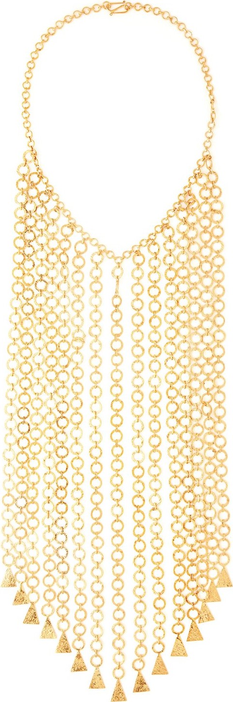 Pippa Small Zeeb hammered gold-vermeil necklace