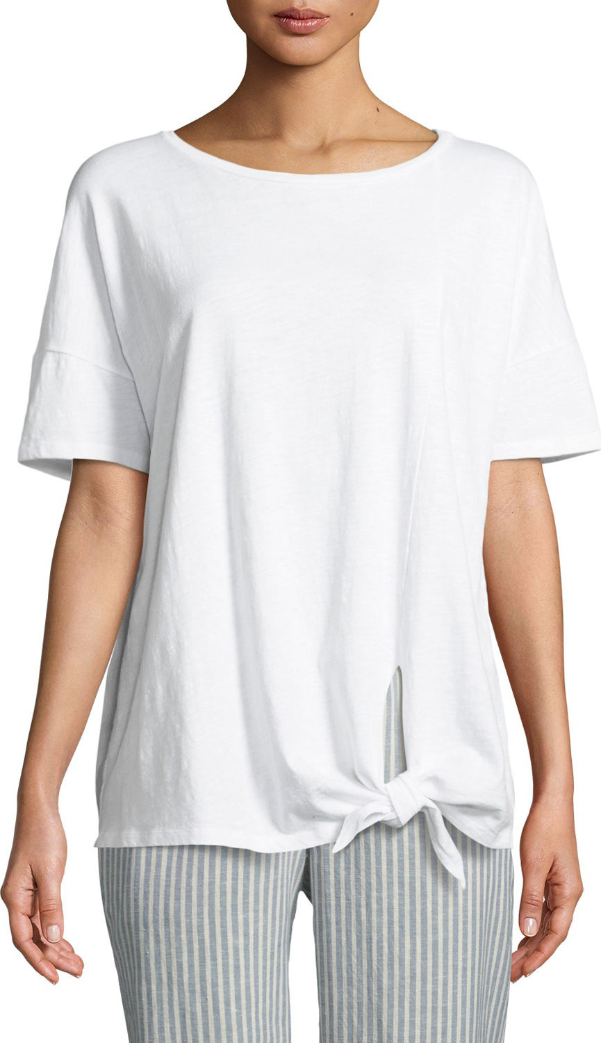 Eileen Fisher Tie-Front Slub Tee