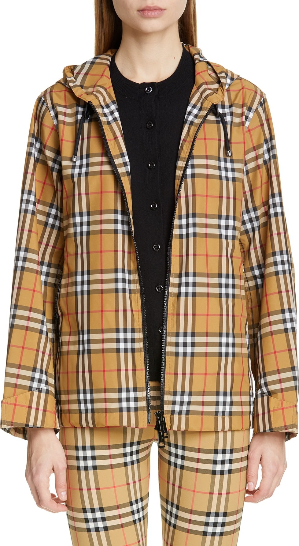 Burberry London England Winchester Vintage Check Hooded Rain Jacket