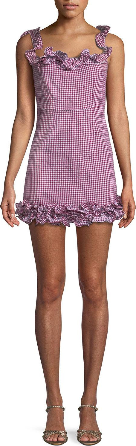 Lovers + Friends Dustin Checked Ruffle Mini Dress