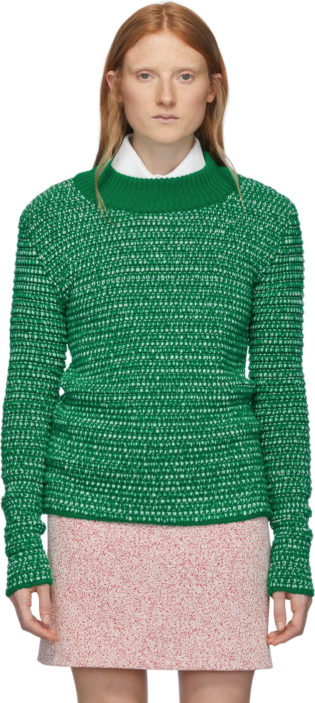 Namacheko Green & White Wool Deng Sweater