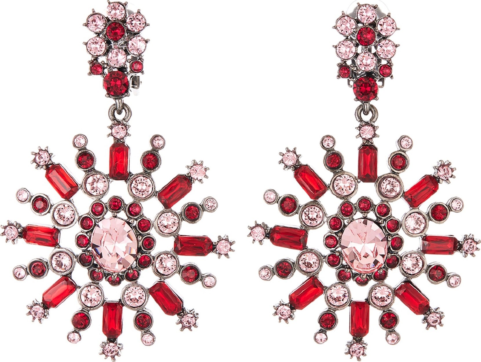 Oscar De La Renta Pavé Flower Clip-On Earrings