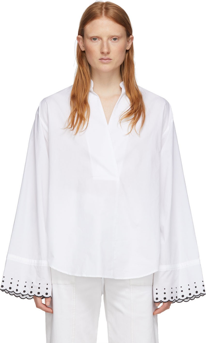 See By Chloé White Poplin Embroidered Shirt See By Chloé White Poplin Embroidered Shirt