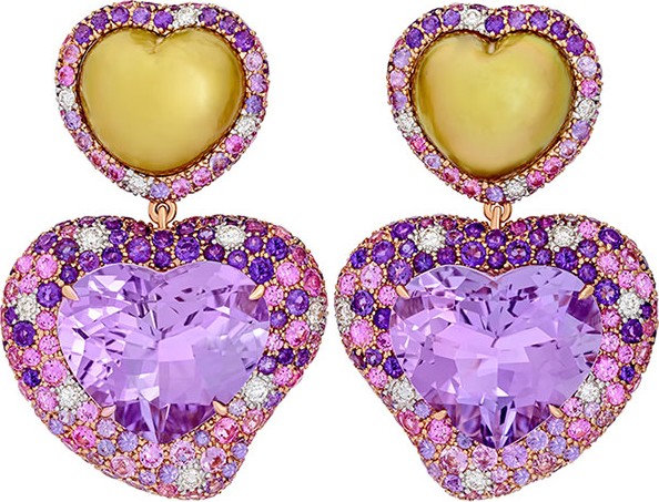 Margot McKinney Hearts Desire Rose de France Amethyst Earrings