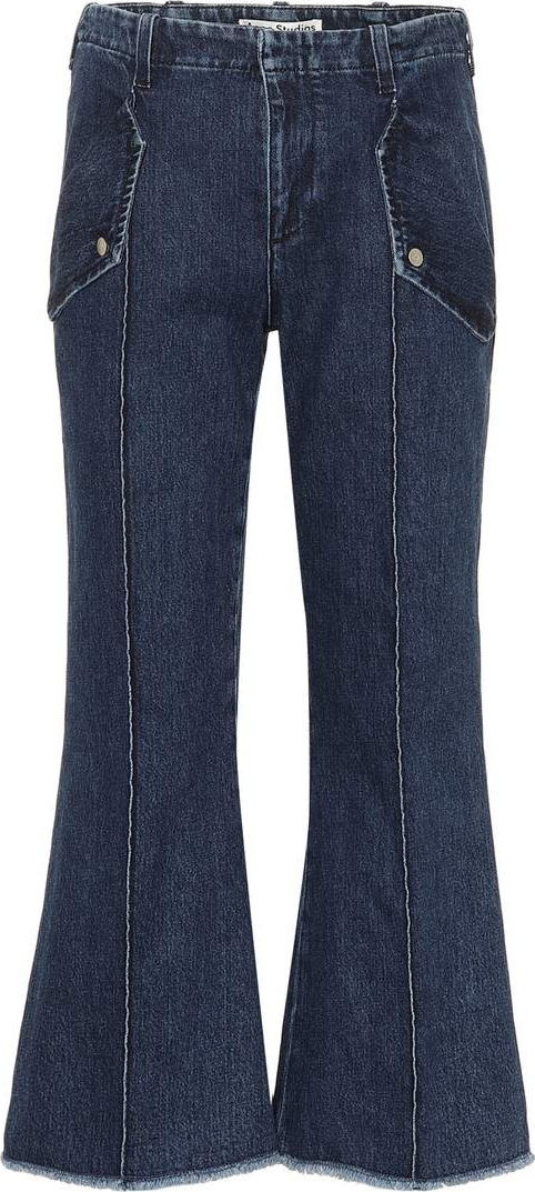 Acne Studios Frayed hem high-rise flared jeans