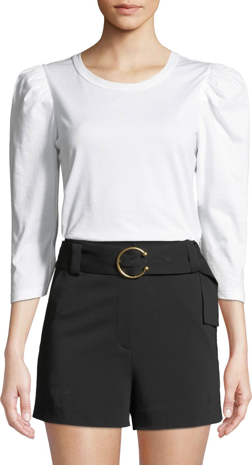 A.L.C. Karlie Puff-Sleeve Crewneck Tee