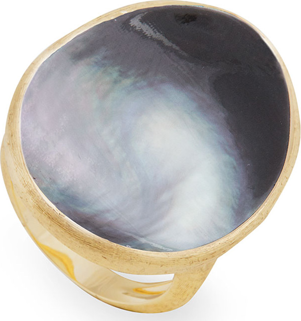 Marco Bicego Lunaria Large Cocktail Ring with Black Mother-of-Pearl
