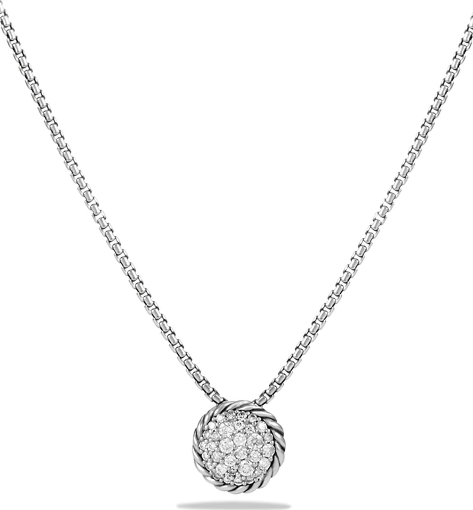 David Yurman 'Châtelaine' Pavé Pendant Necklace with Black Diamonds