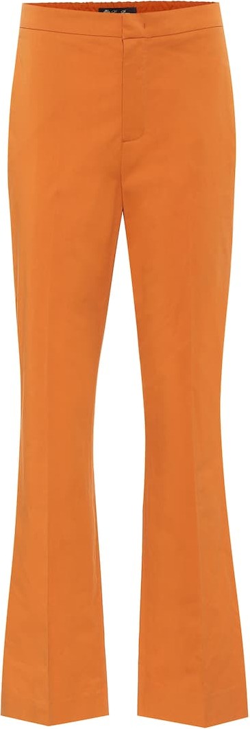 Loro Piana High-rise flared cotton pants