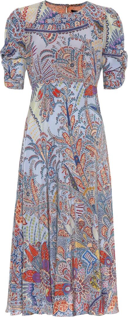 Etro Printed silk midi dress