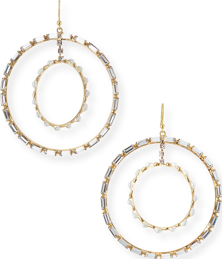Rosantica Cristallo Pearl & Crystal Hoop Earrings