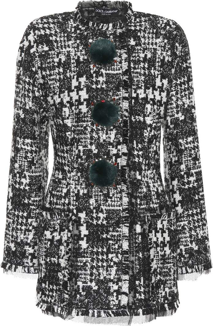 Dolce & Gabbana Fur-trimmed tweed jacket