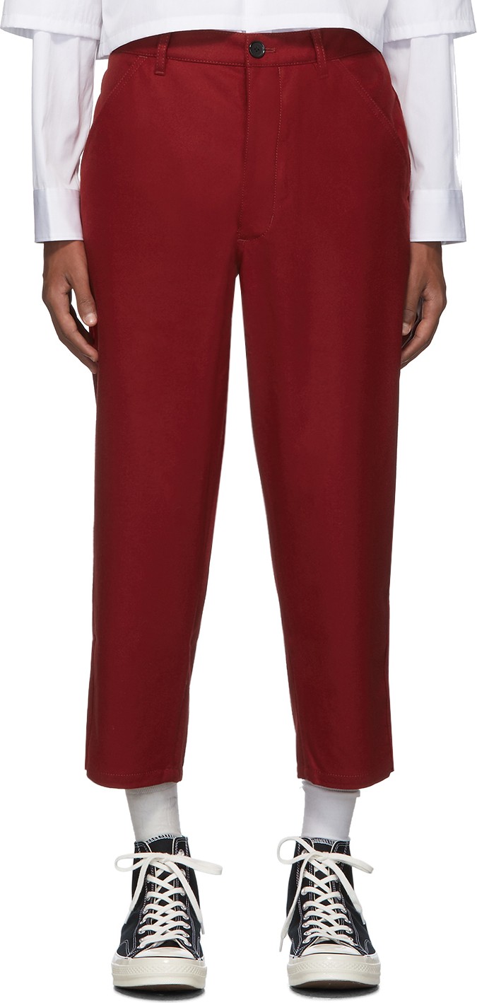 Comme Des Garcons Red Extra Fine Wool Trousers