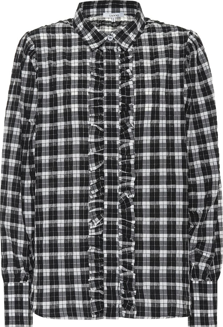 Ganni Seersucker Check shirt