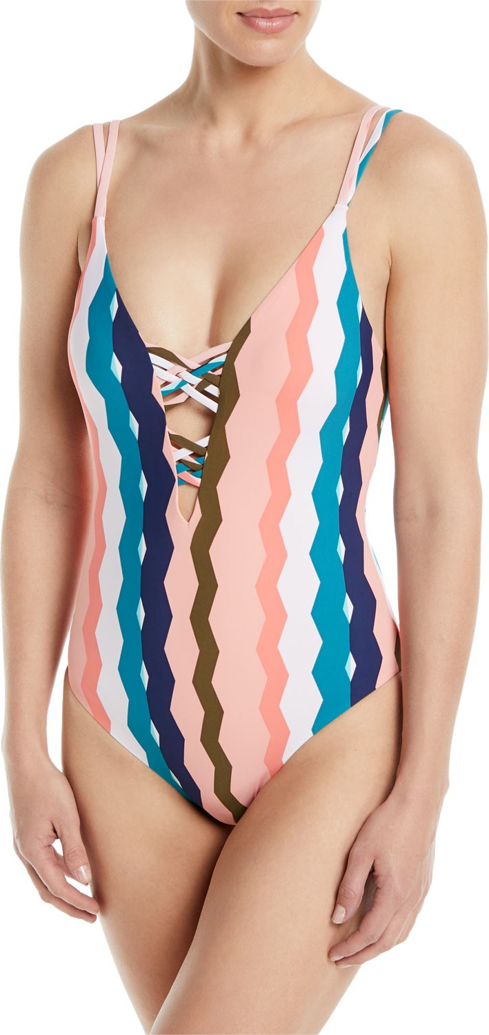 Red Carter Tanzania Strappy Maillot One-Piece Swimsuit